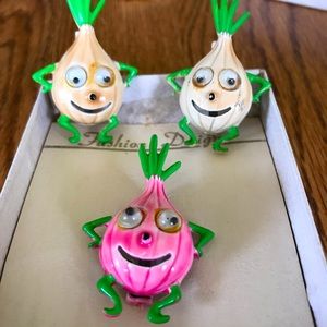 Vintage Googley Eyed Vegetable Pins